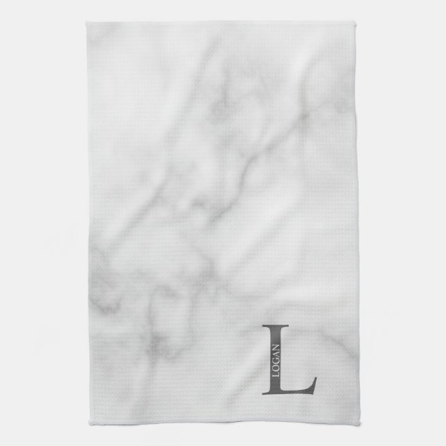 Serviette personnalisée avec monogramme et nom (Vertical)