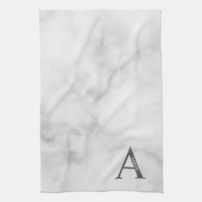 Serviette personnalisée avec monogramme et nom (Vertical)