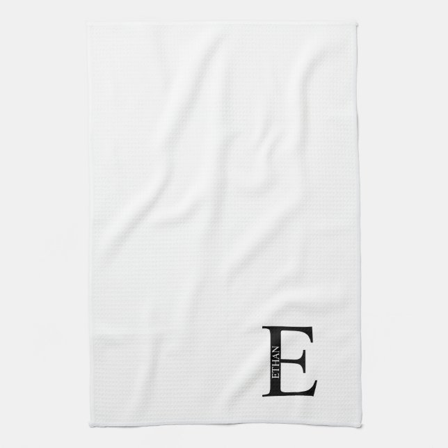 Serviette personnalisée avec monogramme et nom (Vertical)