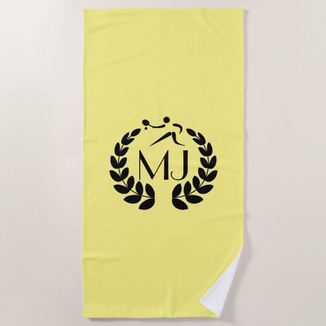 Serviette personnalisée de tennis de monogramme (Devant)