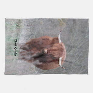 Serviette personnalisée de vache Highland