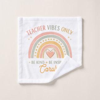 Serviette personnalisée pour enseignant vibes only
