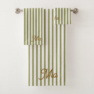 Serviette personnalisée rayée avec nom personnalis
