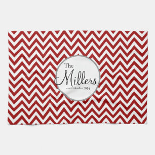 Serviette personnalisée rouge et blanc