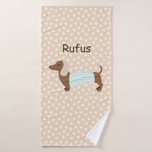 Serviette personnalisée teckel Rufus (Serviette de bain)