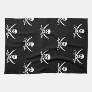 Serviette pirate pour le crâne et les os croisés