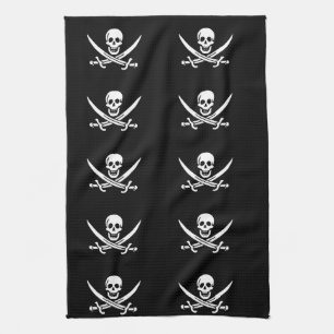 Serviette pirate pour le crâne et les os croisés