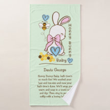 Serviette pour bébé lapin de miel - Serviette de b