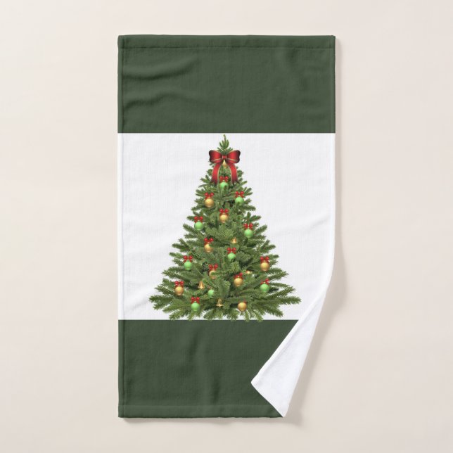 Serviette pour invités de salle de bain avec sapin (Serviette à main)