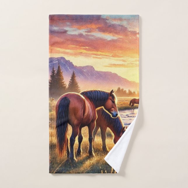 Serviette pour les mains Chevaux sauvages de l'Oue (Serviette à main)