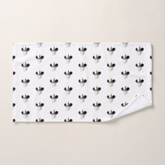 Serviette pour les mains Iris violet et blanc