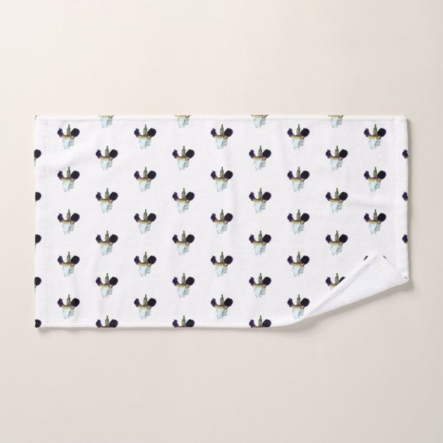 Serviette pour les mains Iris violet et blanc (Serviette à main)