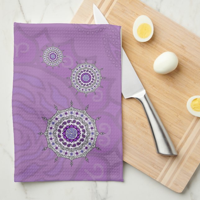 Serviette pour les mains Mehndi Fantasy Argent (Quart Plié)