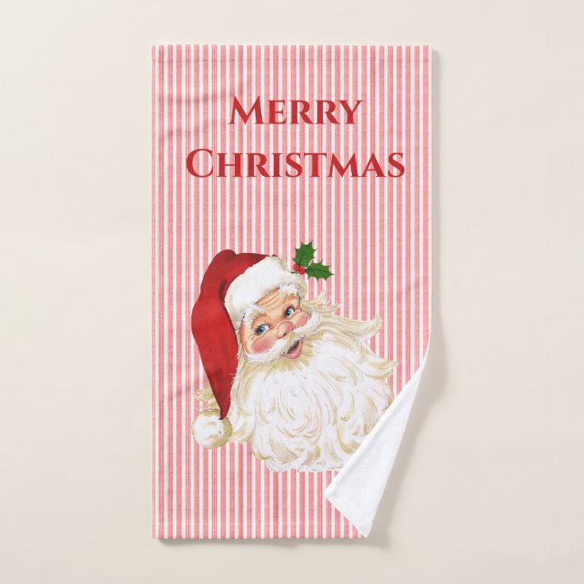 Serviette pour les mains Père Noël à l'ancienne (Serviette à main)