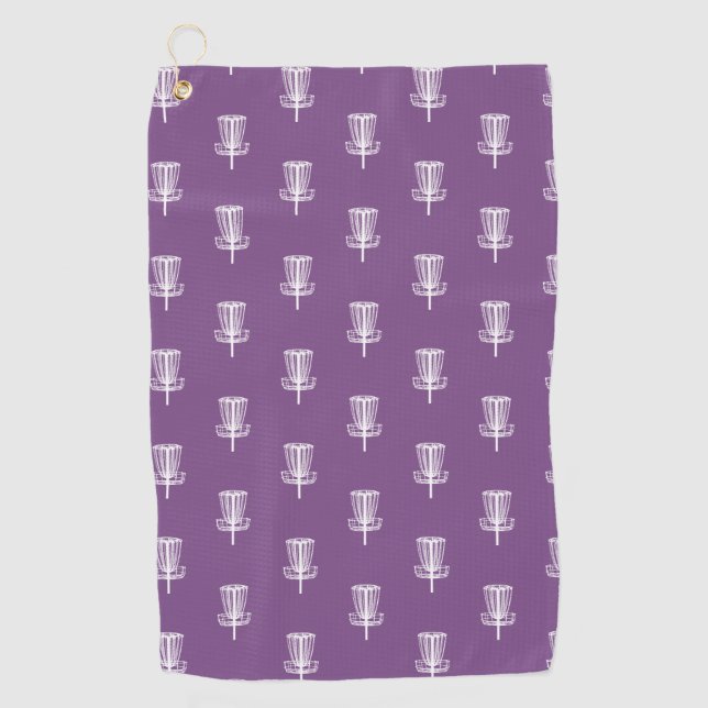 Serviette pourpre de golf de disque de panier (Devant)