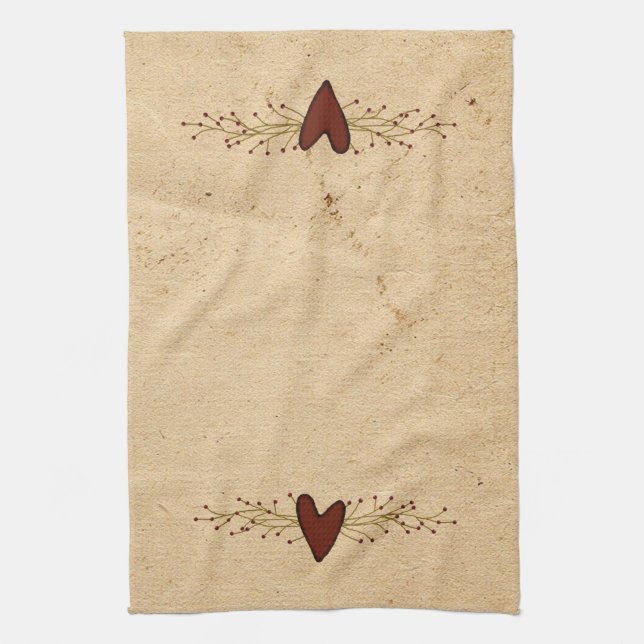 Serviette Primitive Heart Kitchen (Vertical)