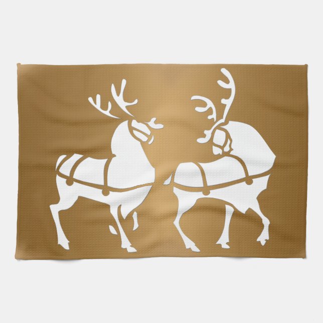 Serviette Reindeer de Noël sur mesure Serviettes d (Horizontal)