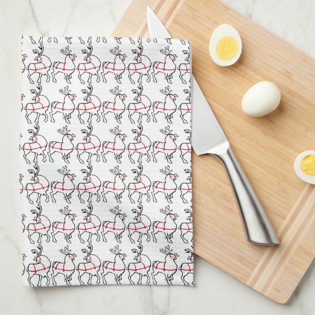 Serviette Reindeer de Noël sur mesure Serviettes d (Quart Plié)