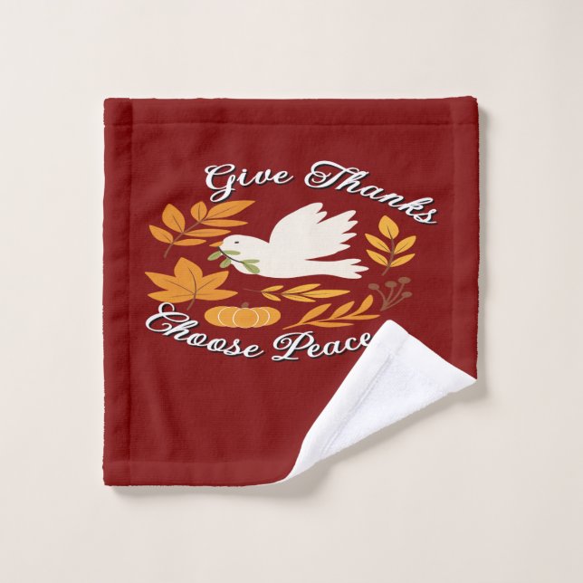 Serviette 'Remerciez, Choisissez la Paix' (Gant de toilette)