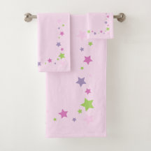 Serviette rose amusante et mignonne avec étoiles