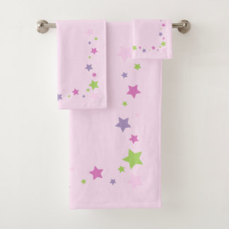 Serviette rose amusante et mignonne avec étoiles