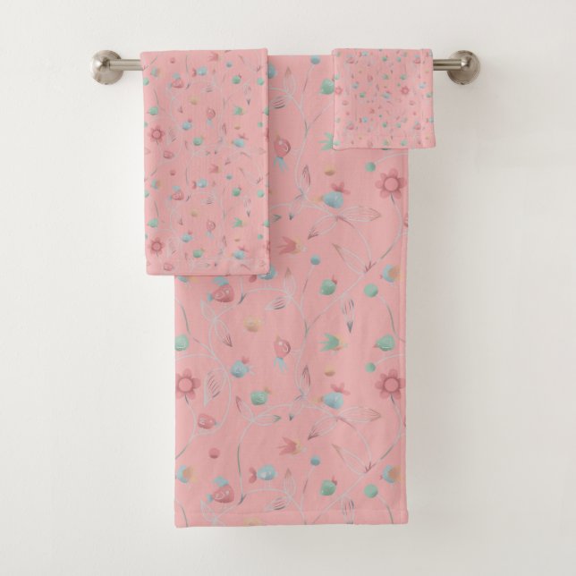 Serviette rose Birdie (En situation)