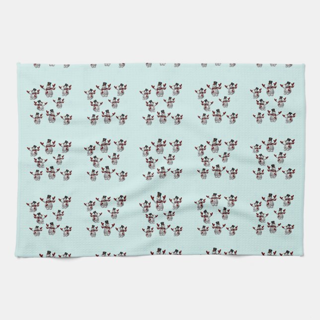 Serviette Snowmen et Snowflakes (Horizontal)