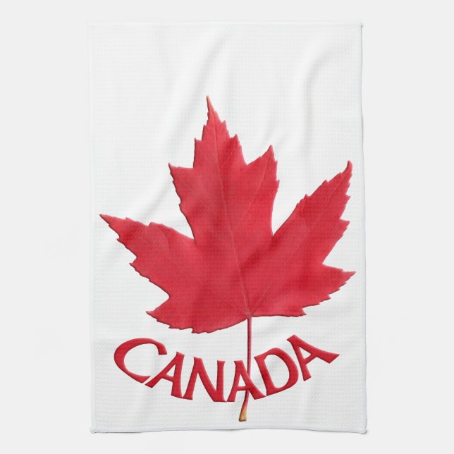 Serviette souvenir du Canada Toile de thé en feuil (Vertical)