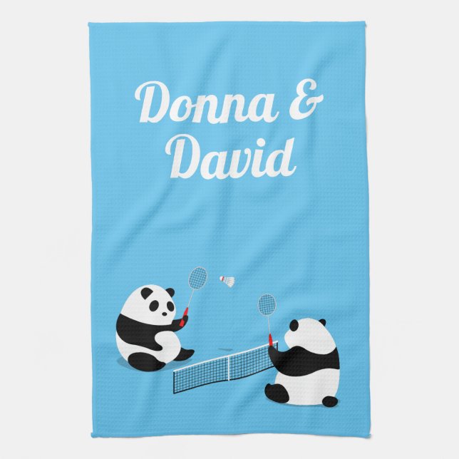 Serviette Sportive Badminton Pandas (Vertical)