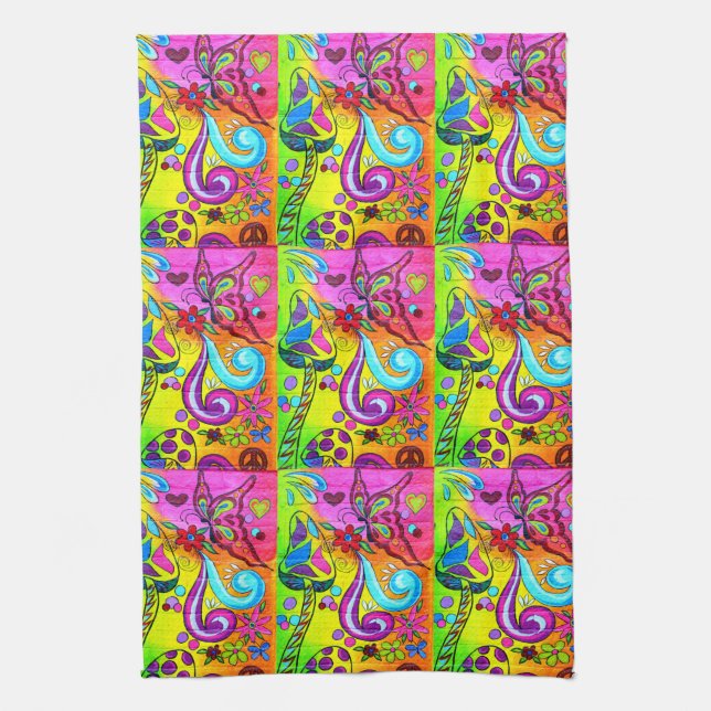 serviette super aux papillons de champignons à l'h (Vertical)
