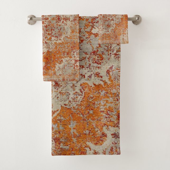 Serviette tapis antique orange (En situation)