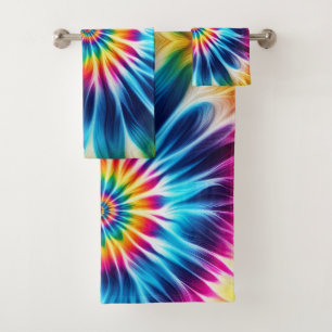 Serviette Tie-Dye Arc-en-Ciel Psychedélique