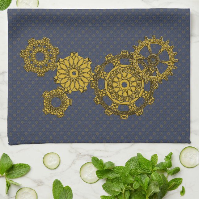 Serviette tissée à mécanisme d'horlogerie (Plié)