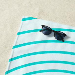 Serviette turquoise Bleue Bande de Plage - Choisir