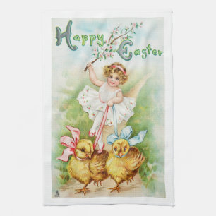 Serviette victorienne de fille de carte postale