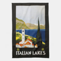 Serviette vintage des lacs italiens