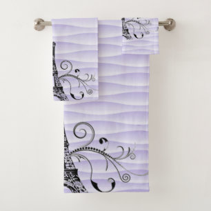 Serviette violette Eiffel Savoureux Ensemble De Se