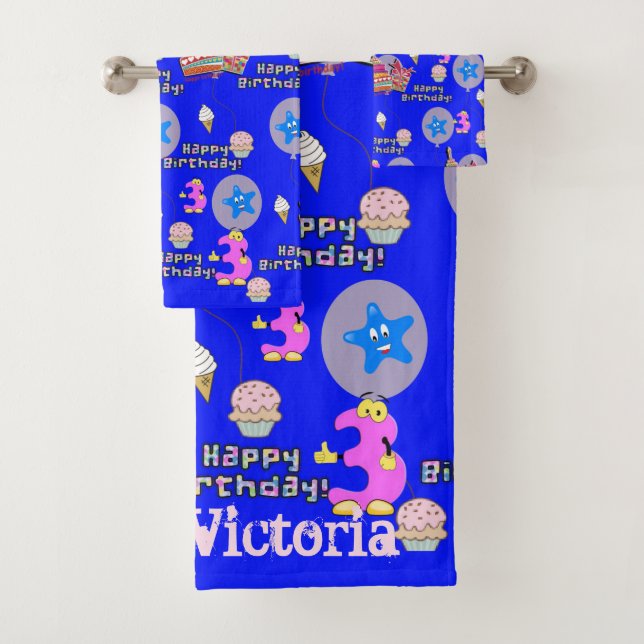 Serviettes, #3 Joyeux 3e anniversaire (En situation)