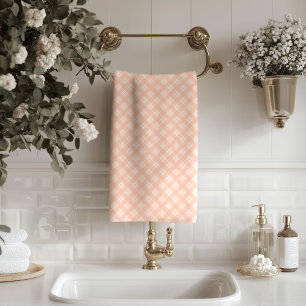 Serviettes à carreaux en corail doux, essentiels d