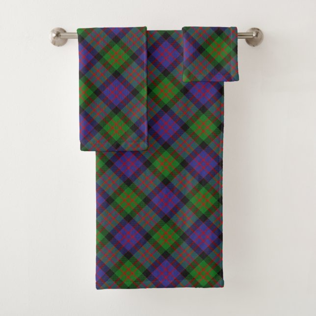 Serviettes à carreaux tartan du clan écossais Macd (En situation)