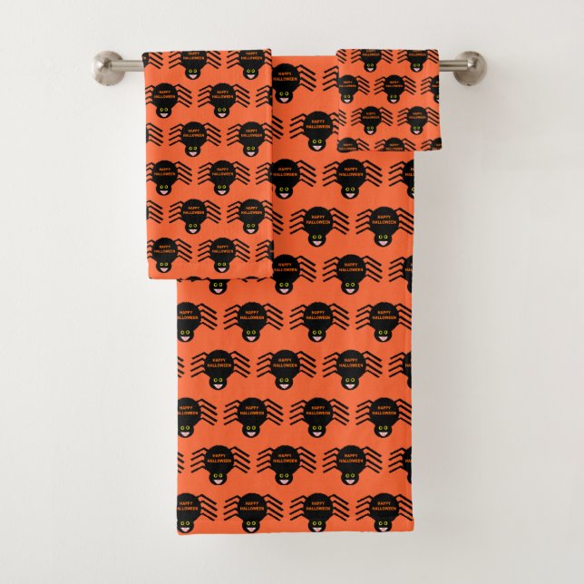 Serviettes à motifs d'Araignée Noire d'Halloween (En situation)