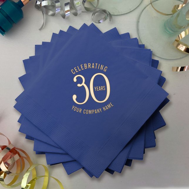 Serviettes Avec Dorure 30 years business corporate anniversary custom (Créateur téléchargé)