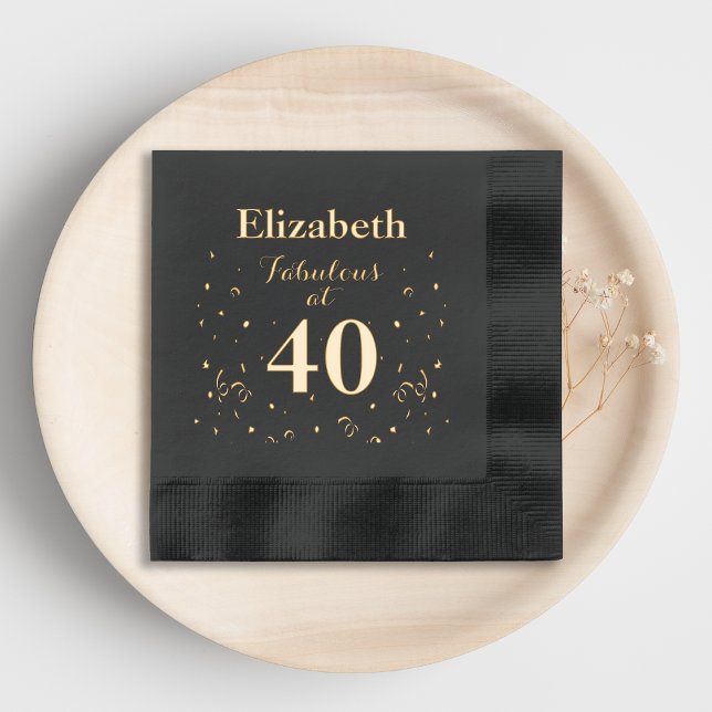 Serviettes Avec Dorure 40e anniversaire Fabuleux à 40 (Créateur téléchargé)