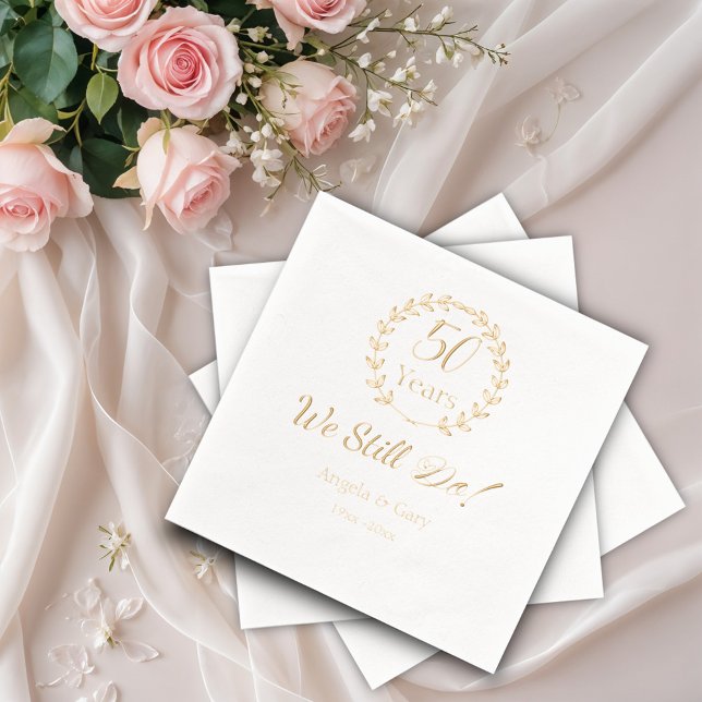 Serviettes Avec Dorure 50e anniversaire du Mariage "Nous le faisons toujo (Créateur téléchargé)