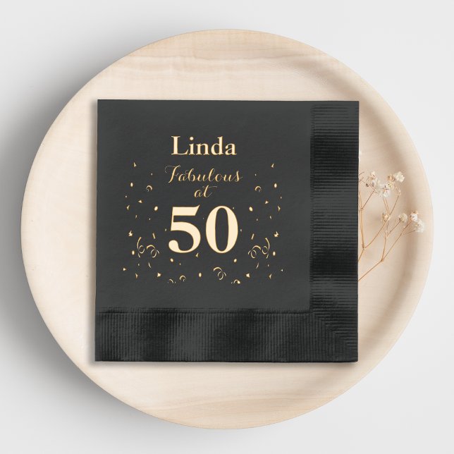 Serviettes Avec Dorure 50e anniversaire Fabuleux à 50 (Créateur téléchargé)