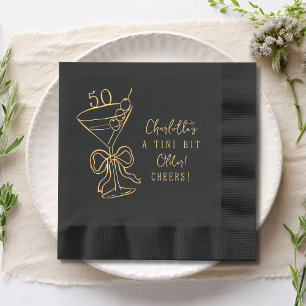 Serviettes Avec Dorure 50e anniversaire Martini applaudisse cinquante