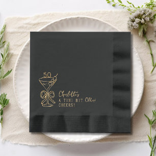 Serviettes Avec Dorure 50e anniversaire Martini salue Cinquante Personnal