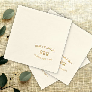 Serviettes Avec Dorure 60 BBQ Anniversaire