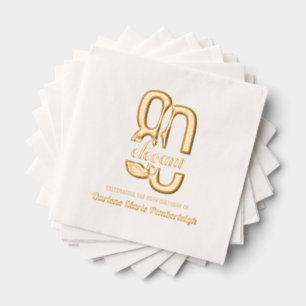Serviettes Avec Dorure 80 et élégant 80e Anniversaire Or