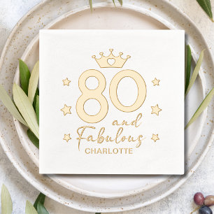 Serviettes Avec Dorure 80 Et Fabuleux Moderne 80e Anniversaire Personnali